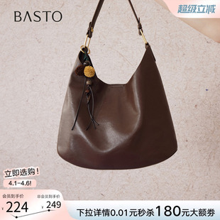 时尚 通勤大容量托特包hobo单肩包女JA129DX5 商场新款 百思图冬季