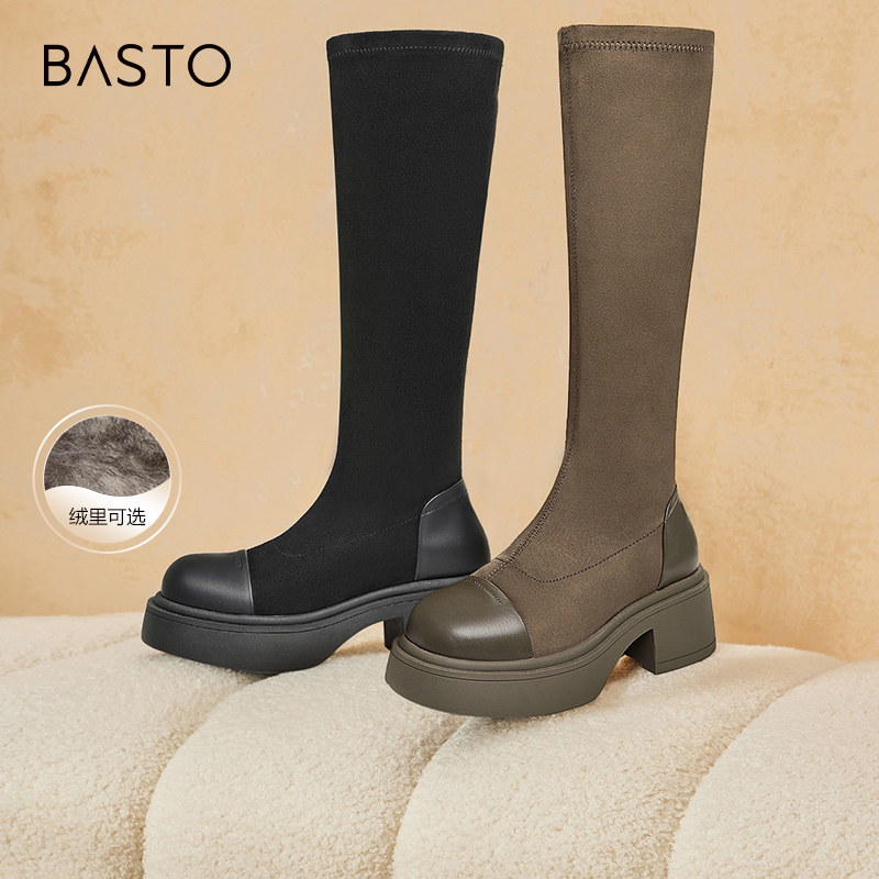 通勤百思图髦简约骑士靴
