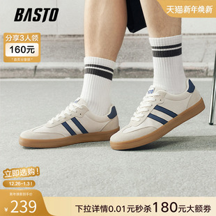 街头休闲运动男鞋 百思图2026春季 复古轻便德训鞋 时尚 25V18AM6 新款