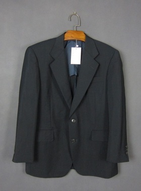 vintage意大利品牌Z/杰家纯黑色男西服 春秋薄款中古雅痞外套H671