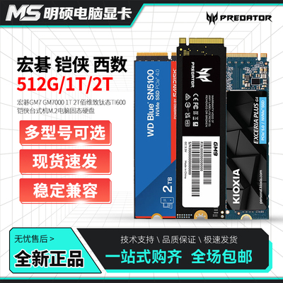 宏碁GM7 GM7000 1T 2T佰维致钛态TI600铠侠台式机M.2电脑固态硬盘