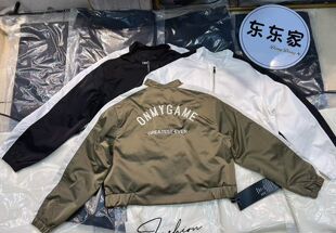 欧洲站2026刺绣酷飒风立领短款女小个子高级感拉链夹克外套棒球服