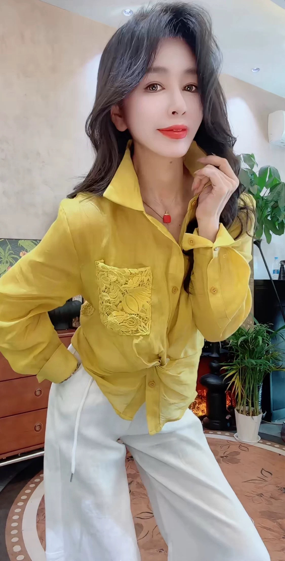 欧货时尚亚麻蕾丝纽结宽松长袖小众衬衫女2025春秋新款设计感上衣