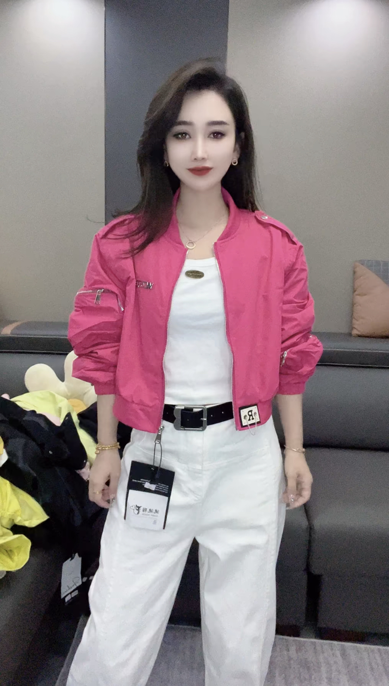 欧货2025春季新款立领短款外套女休闲上衣减龄短款韩版洋气外套