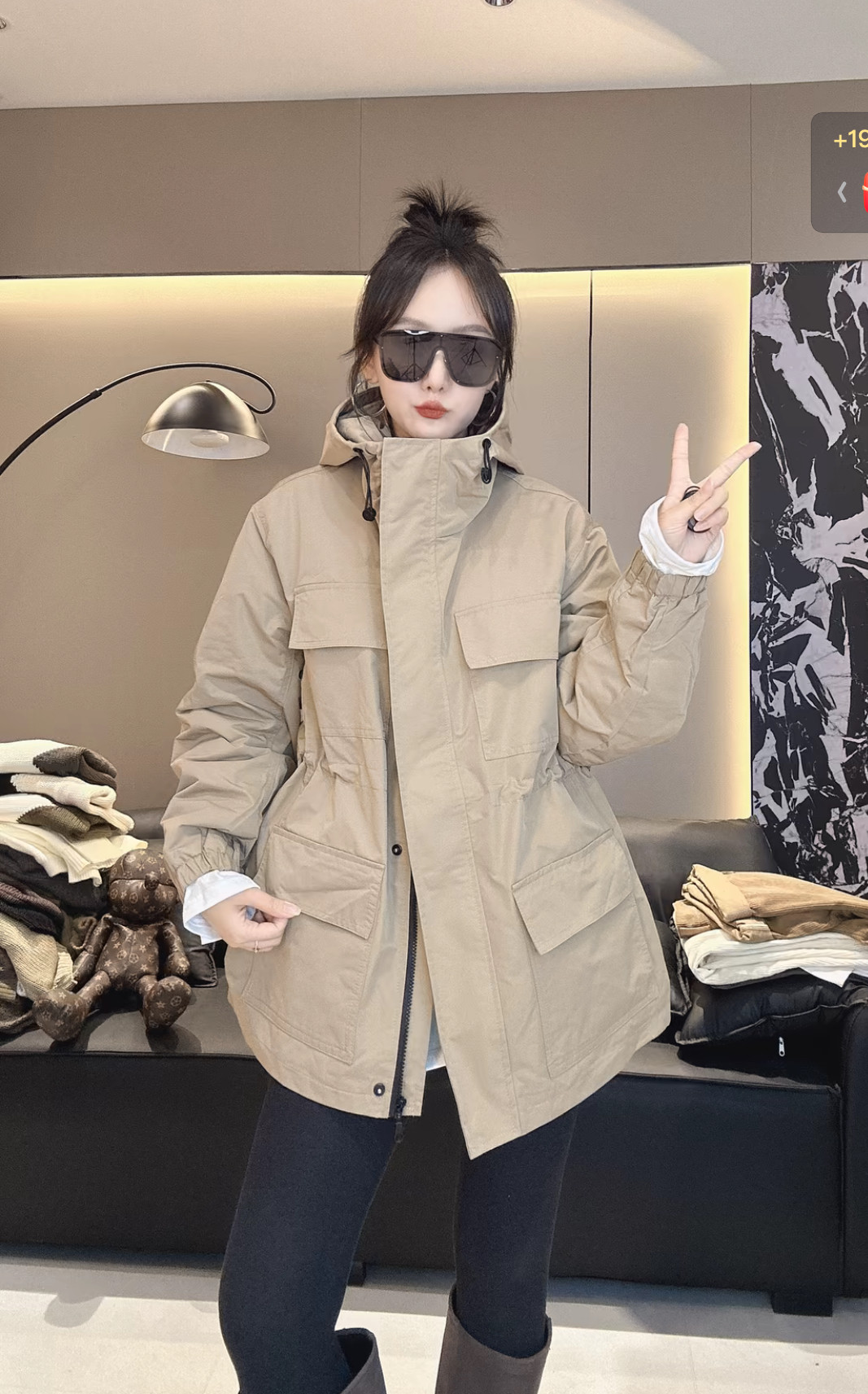 加棉加厚风衣外套女秋季中长款工装风上衣2026新款女装夹棉大衣