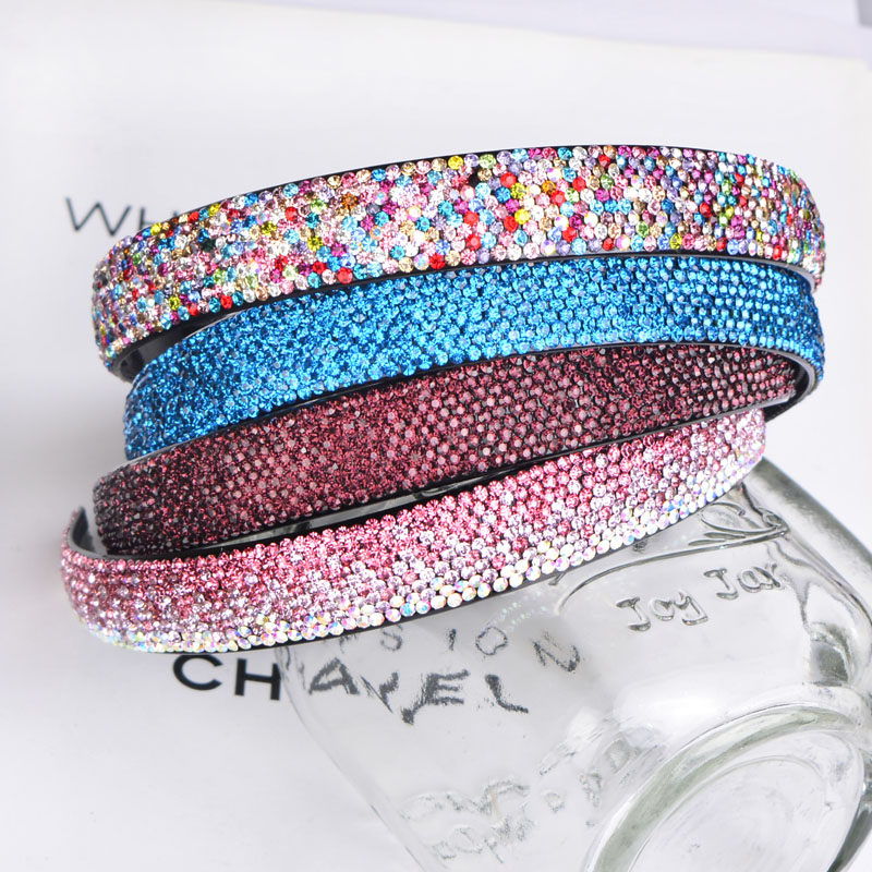 韩国进口树脂板材镶钻发饰满钻头箍刘海压发卡防滑齿头箍宽边发箍