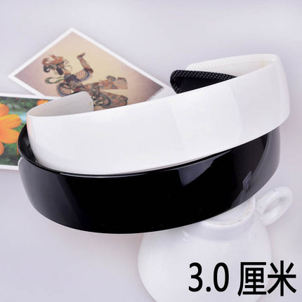 3cm韩国进口树脂发箍防滑内齿发卡拉直头箍发夹发饰边夹黑色磨砂