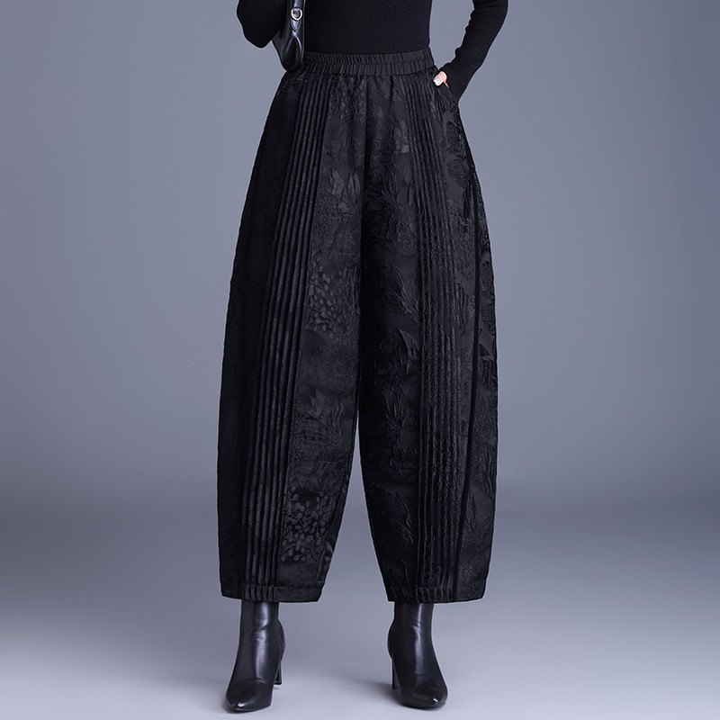 国风提花阔腿裤冬季时尚外穿羽绒棉裤妈妈加厚裤子春秋休闲花苞裤,女装/女士精品,休闲裤,淘宝优惠券,粉丝福利购,淘宝优惠卷