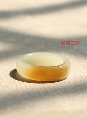 和田玉糖青平安戒10号附鉴定