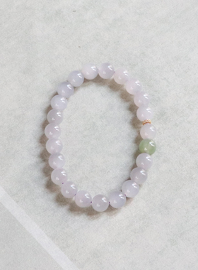 天然和田玉新中式冰底烟紫手串