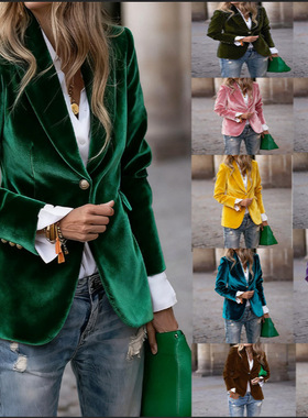 2026New Product Velvet Silk Elegant Slim-Fitting Suit Jacket