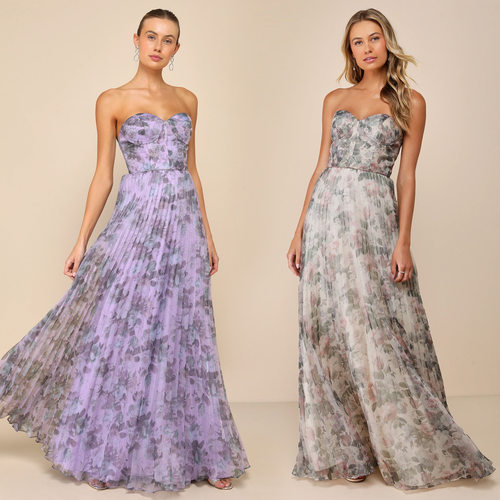 2026 New Women's Fashion Breaststroke Print Evening Dress