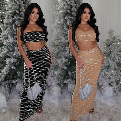 Fashion women's sexy hot drill bag buttock two-piece set