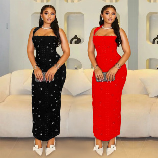 strapless Hot hip women dress fitting form Fashion Drill