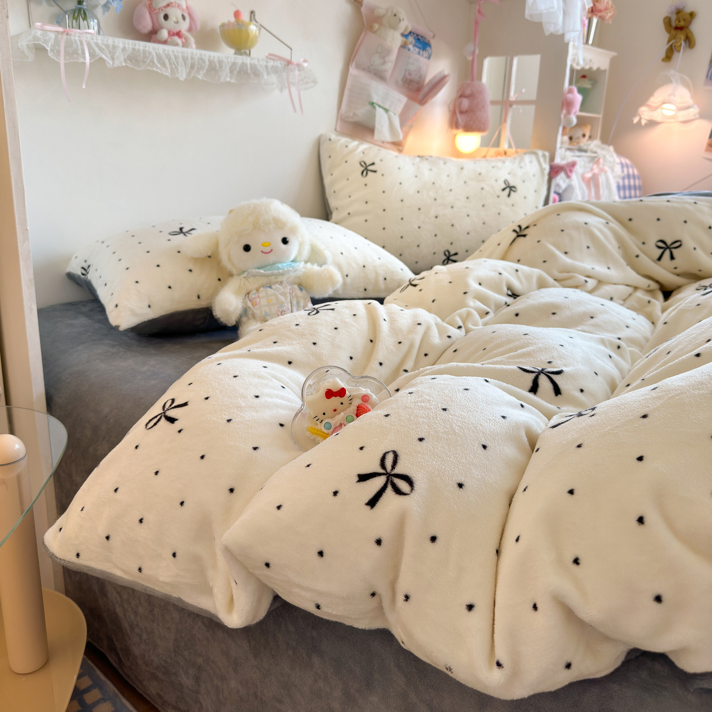 加厚保暖双面牛奶绒床上四件套亲肤珊瑚绒床单被套宿舍床三件套款