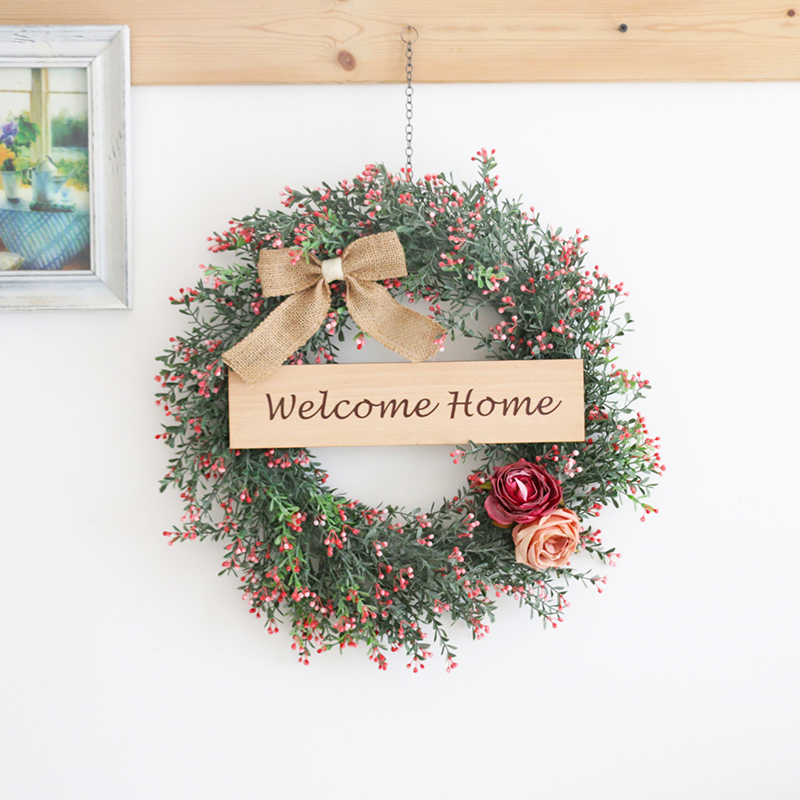欢迎回家装饰花环挂牌可定制内容