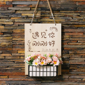 店铺挂件挂饰民宿壁挂进家居简约墙面装 饰品欢迎光临花朵挂牌定制