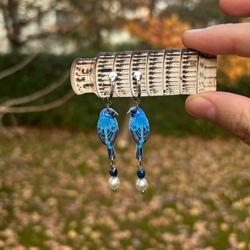 蓝色小鸟耳环/耳夹日本阻力耳夹久戴不痛不掉95%无耳洞星人入坑）,饰品/流行首饰/时尚饰品新,耳环,淘宝优惠券,粉丝福利购,淘宝优惠卷