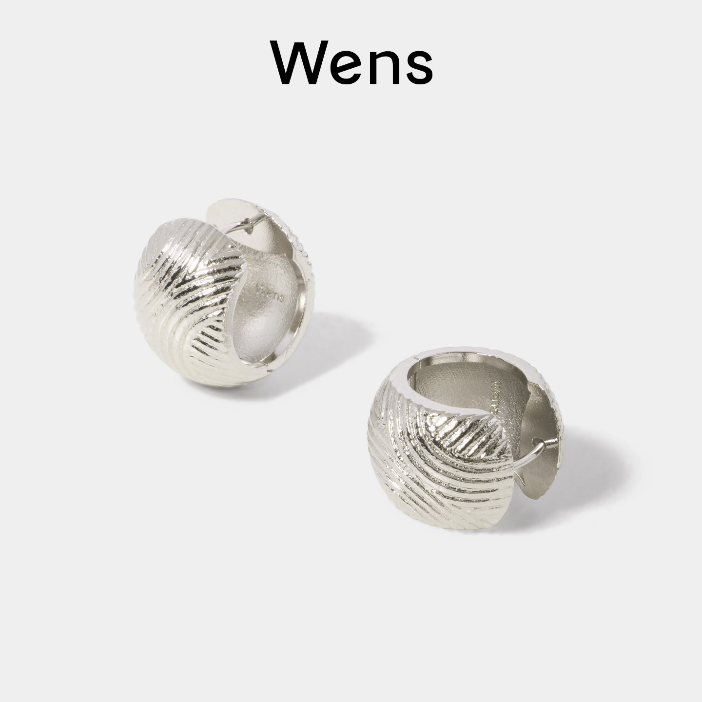 Wens 部落图腾弧面球形耳圈女原创设计师气质百搭耳环