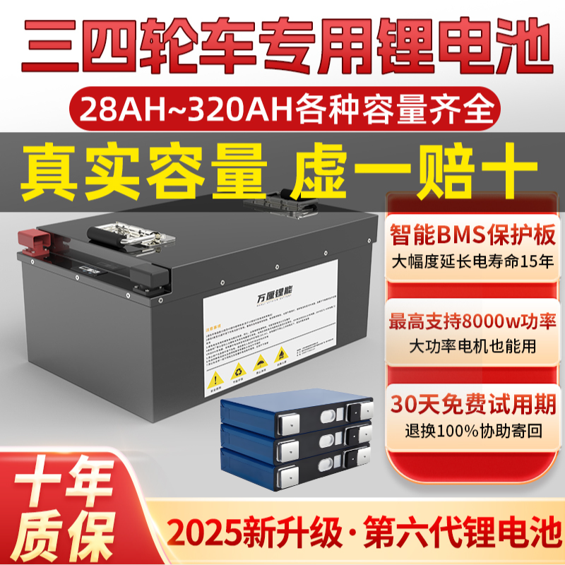 电动三四轮车48V6072伏磷