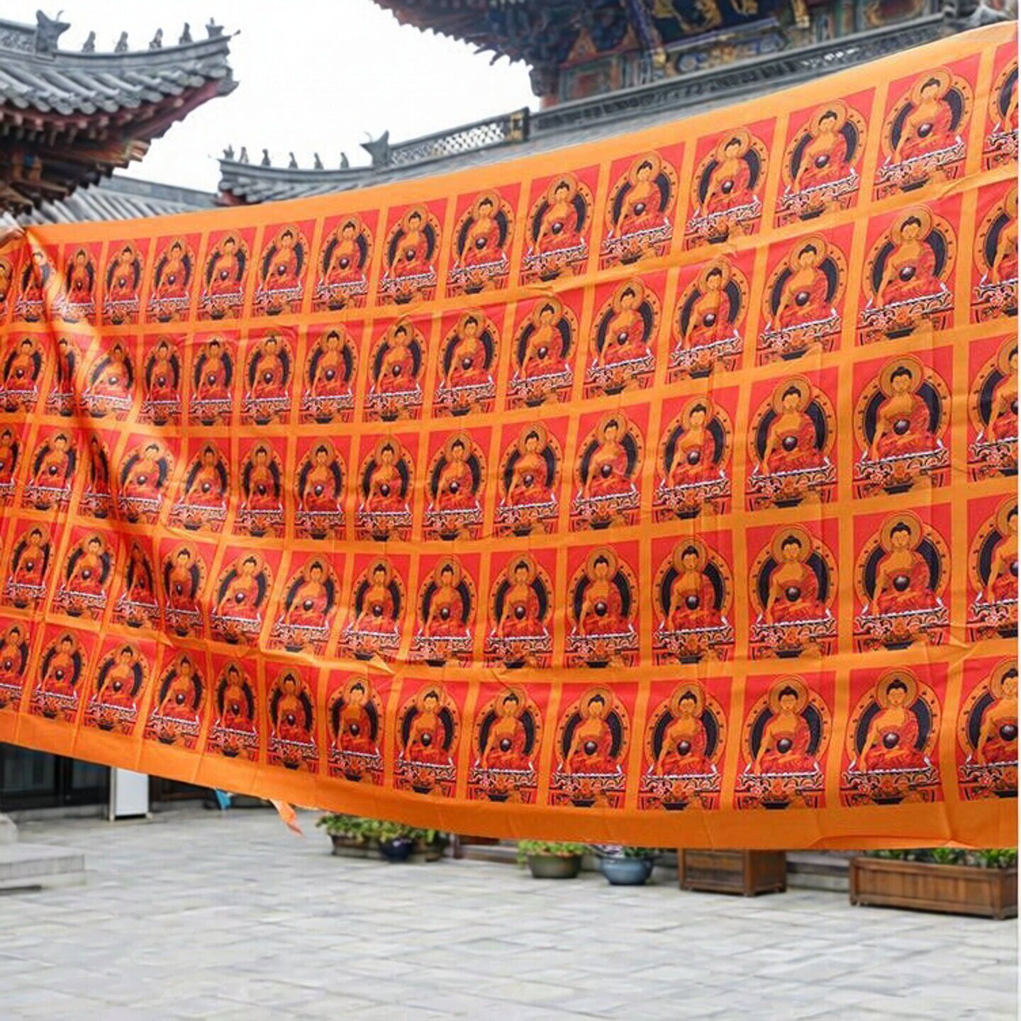 大经幡风马旗莲师佛像挂幡8.5米