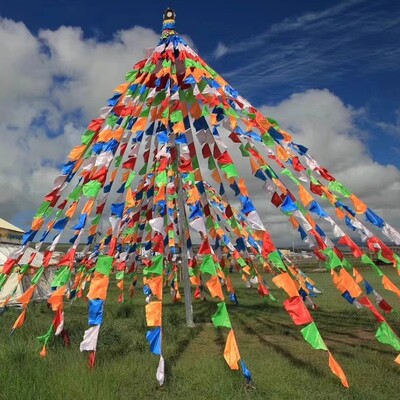 藏式五色经幡30面内容8.4米1条