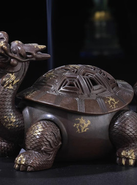 福寿大龙龟铜香炉创业摆件香炉