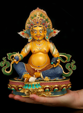 彩绘黄财神佛像尼泊尔工艺藏巴拉