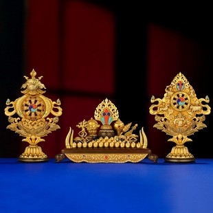 慧宝百宝总集七政八宝吉祥组合百宝座纯铜五妙欲香炉供奉套装摆件