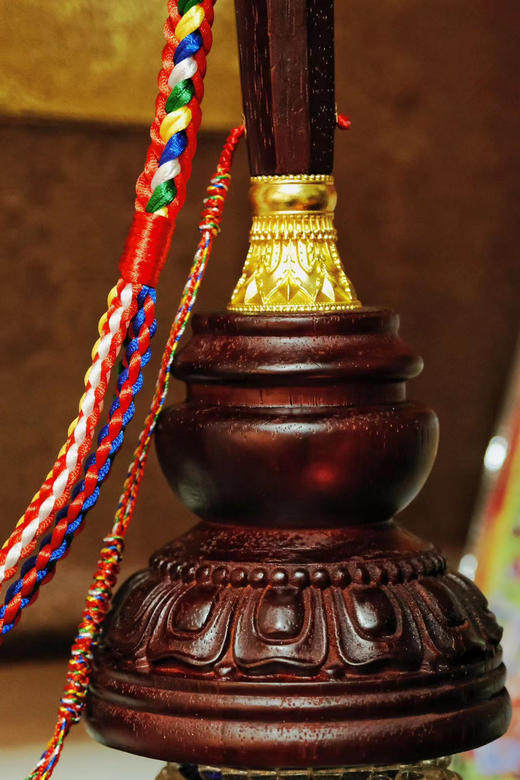 厂促格萨尔王权杖实木底座木头底座高约115cm品