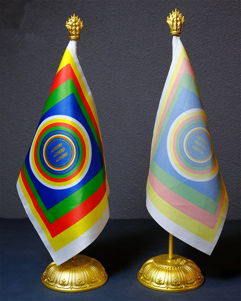 钢制十字金刚杵莲花任运事成旗息增怀诛桌面摆件桌旗礼盒装包邮