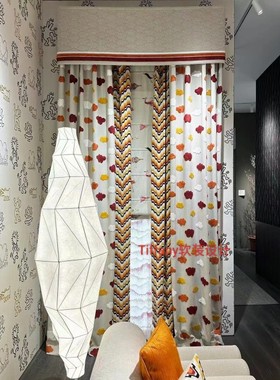 AiCo2023艾可新品毛巾绣花云朵字母儿童房卧室客厅定制遮光窗帘