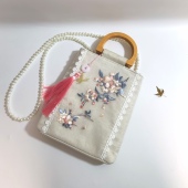 旗袍包包刺绣汉元 素竹节包马面裙包包古风手提包文艺流苏国风百搭