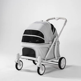 小马丨韩国Pompolarr Pet可折叠加重一体式宠物推车多狗家庭边牧