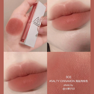 3CE三熹玉柔雾管哑光口红银管海盐肉桂ROSINESS半熟西瓜