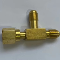 R134AR22R407R600制冷加氟铜转换接头三通转换接头制冷剂连接配件