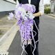 hot紫色手捧花瀑布形花订婚花束闺蜜结婚礼物假花仿真花实拍