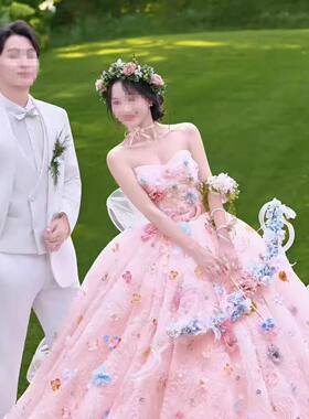 婚纱影楼旅拍摄影粉色花神道具