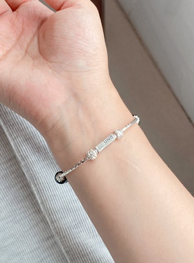 【双喜】成双原创设计天然水晶手链黑曜石男女情侣款简约小众礼物