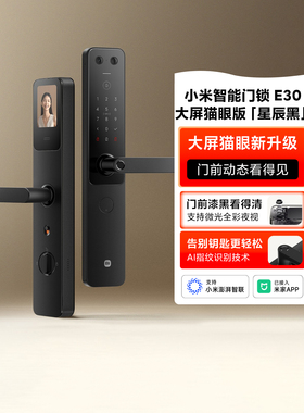 小米智能门锁E30大屏猫眼家用监控入户防盗门锁指纹密码锁可视屏