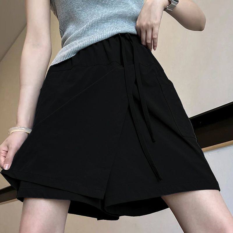 大码胖mm冰丝阔腿半身裙裤子女夏季薄款宽松显瘦休闲工装运动短裤,女装/女士精品,休闲裤,淘宝优惠券,粉丝福利购,淘宝优惠卷