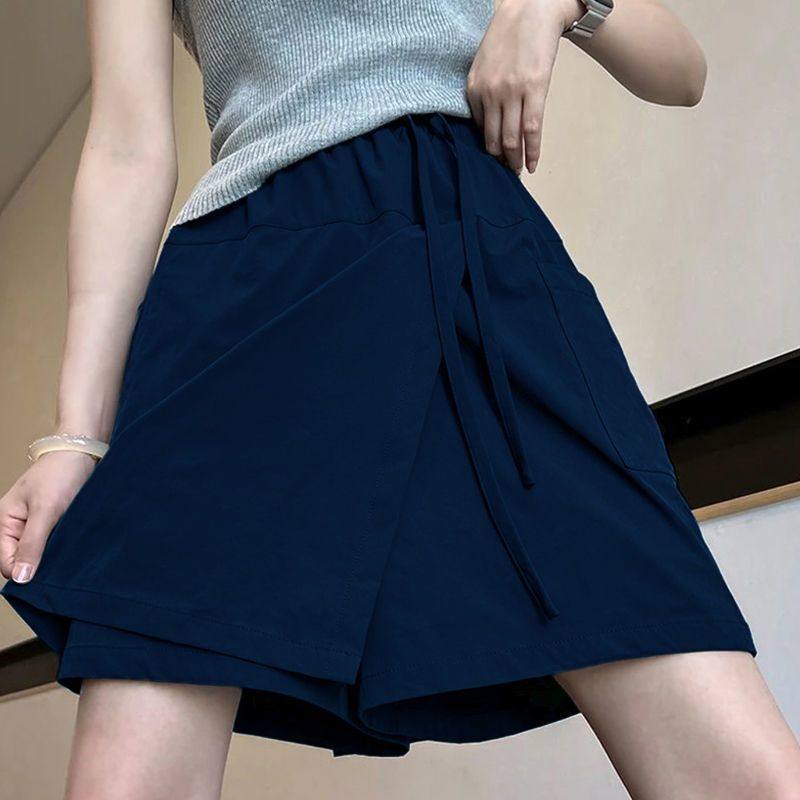 大码胖mm冰丝阔腿短裤裙子女夏季薄款宽松显瘦休闲高腰A字运动裤,女装/女士精品,休闲裤,淘宝优惠券,粉丝福利购,淘宝优惠卷