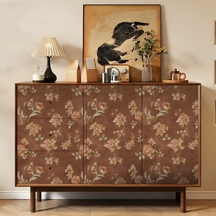 家具翻新贴纸法式复古高级感柜子柜门玻璃门旧物改造墙纸自粘防水