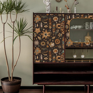 波西米亚风家具翻新贴纸防水柜子斗柜鞋柜橱柜门玻璃装饰墙纸自粘