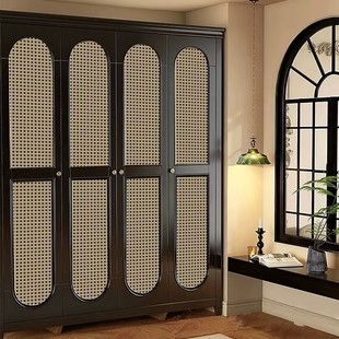 法式中古风藤编贴纸家具翻新柜子柜门改造衣柜玻璃门镜子遮挡壁纸