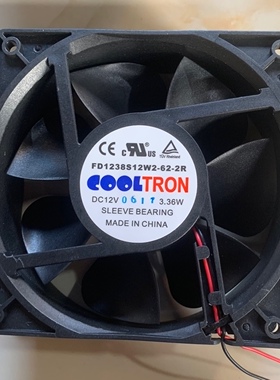 全新 FD1238S12W2-62-2R DC 12V 3.36W 12厘米大风变频器散热风扇