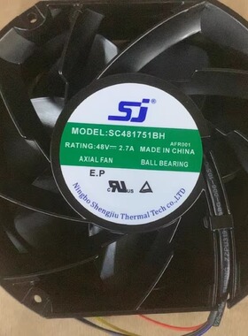 全新原装 SJ SC481751BH DC48V 2.7A 17CM变频器高速直流散热风扇