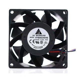 全新台达 FFB0824EHE/VHE/SHE 80*38MM 24V 双滚珠变频器散热风扇