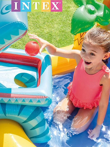 INTEX Морской надувной бассейн с шариками, динозавр для игр в воде