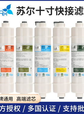 苏尔10寸美式快接M6滤芯 PP棉前置炭后置炭T33快接口滤芯